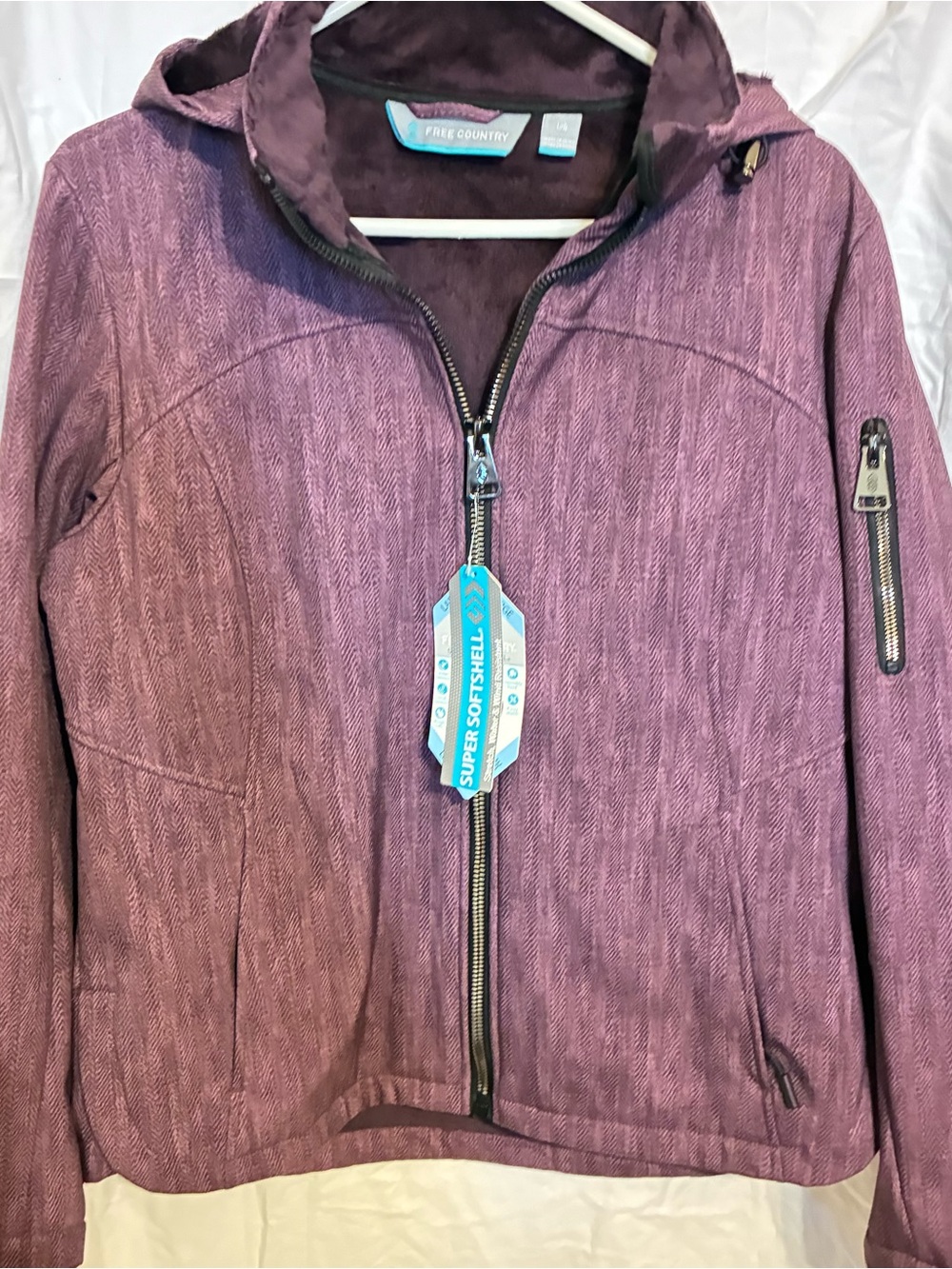 Free Country Purple Hooded Softshell Utility Jacket